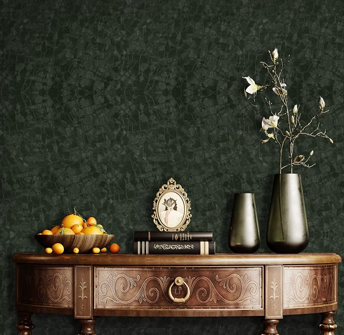 Abyssaly Dark Green Peel and Stick Wallpaper - Image 7