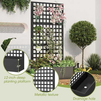 Metal Planter Box with Trellis, Planter Box Trellis with Privacy Screen and - Image 4