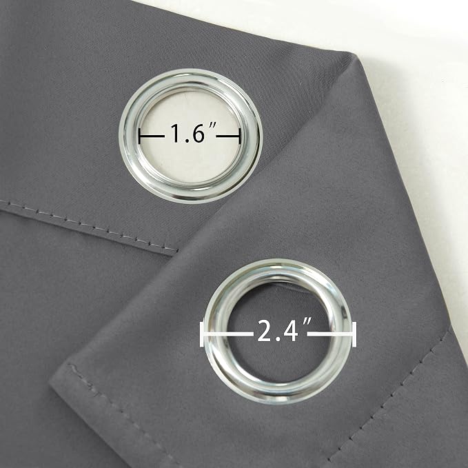 LEMOMO Frost Grey Blackout Curtains, 42 x 54 Inch Length, Grommet Bedroom & - Image 6