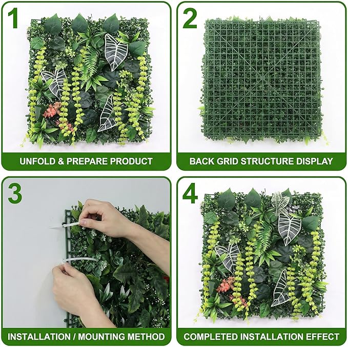 6 Pack 20"x20"Grass Wall Panels-Artificial Boxwood Panels - Image 4