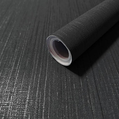 Dviolet Black Grasscloth Textured Fabric Contact Paper by Dviolet