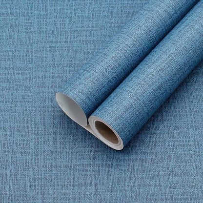 Yancorp 24"x197" Textured Fabric Navy Blue Faux Grasscloth Peel and Stick by YancorpHomeDecor