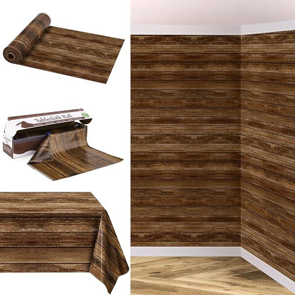 Kochorie 100 Ft x 54 Inch Wood Grain Tablecloth Roll in Slide Cutter Box by Kochorie