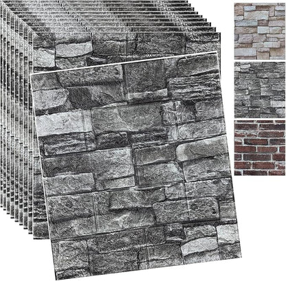 20PCS 3D Wall Panels Peel and Stick 3D Brick Wallpaper Peel and Stick Faux by YLLYLL