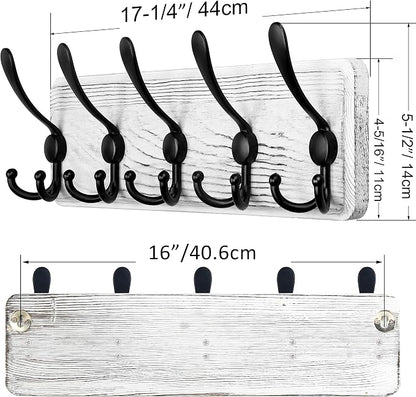 SKOLOO Rustic Wall Mounted Coat Rack, Wood Coat Rack Wall Mount - Image 3