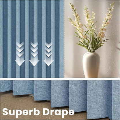 AJAZZ Blackout Accordion Door Curtain 98"x78" Blue - Image 6