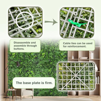 Artificial Green Boxwood Grass Wall Roll: 72"x128" UV Protected Ivy Privacy - Image 4