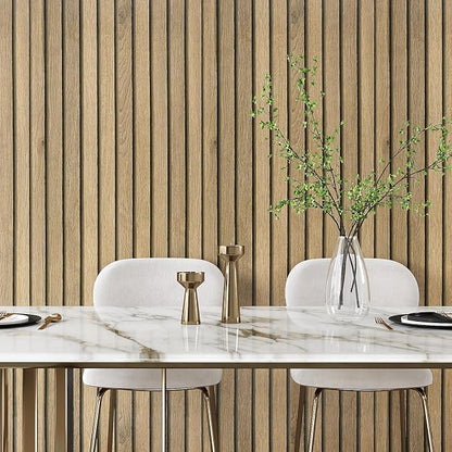 VEELIKE Slat Wood Contact Paper Wood Wallpaper Peel and Stick - Image 2