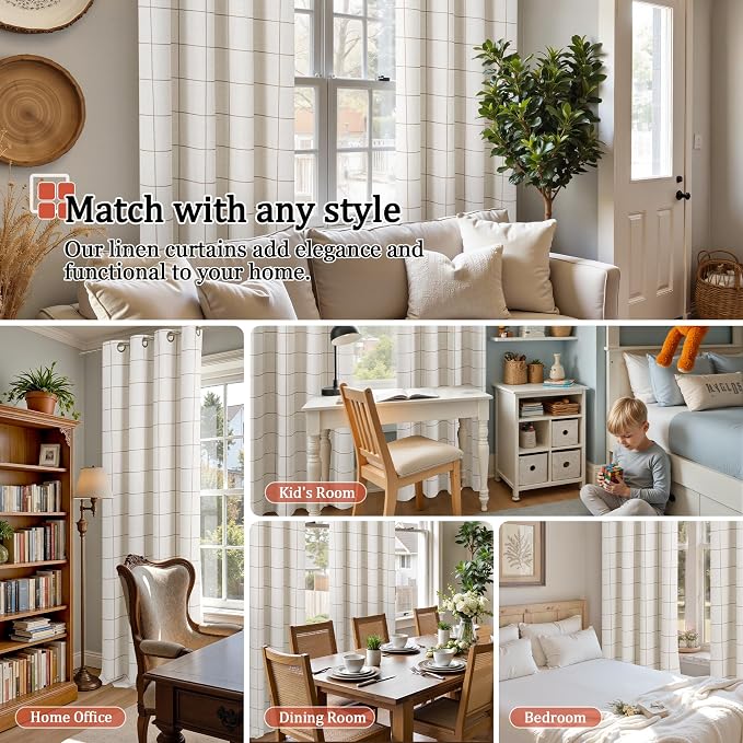 Lajode Brown Linen Blackout Curtains - Image 4