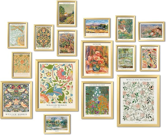 ANERZA 16 PCS Vintage Eclectic Wall Art Decor, William Morris Wall Prints by ANERZA