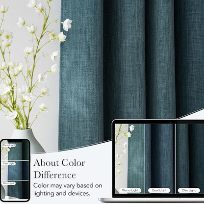NICETOWN Short Greyish Blue Blackout Curtains 63 inches Long - Image 5