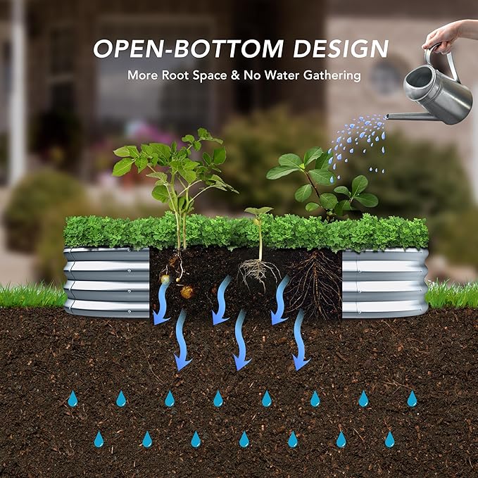 Raised Garden Bed -5×3×1ft Galvanized Planter Box for Outdoor Gardening and Planting, Ideal for Vegetables and Plants