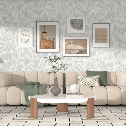 Theper Green Wallpaper 17.3"×590" Modern Striped Wallpaper Peel and Stick Boho - Image 2