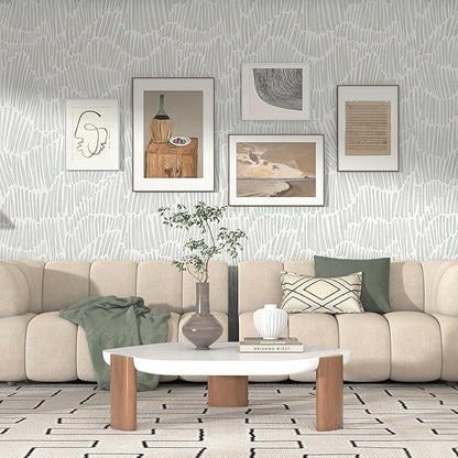 Theper Green Wallpaper 17.3"×787" Modern Striped Wall Paper Peel and Stick - Image 2