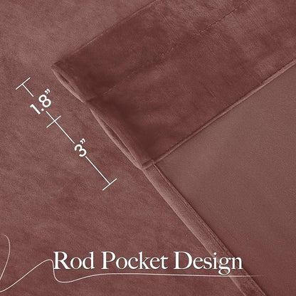 NICETOWN Wild Rose Velvet Curtains, Rod Pocket Velvet Drapes, Media Movie - Image 7