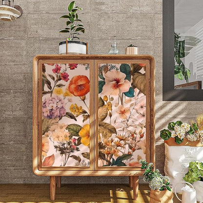 Jeweluck Floral Peel and Stick Wallpaper Vintage Floral Contact Paper Peel and - Image 3