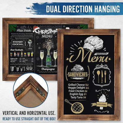 HBCY Creations 20" X 30" Torched Brown Solid Wood Frame Wall Chalkboard - Image 3