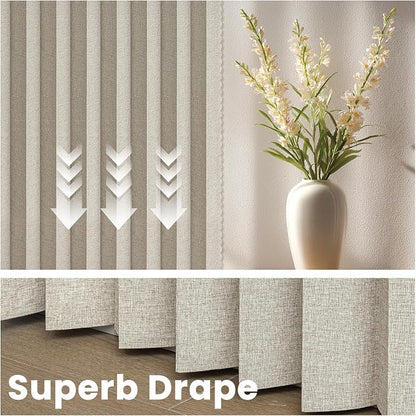 AJAZZ Blackout Accordion Door Curtain 98"x78" Cream White - Image 6