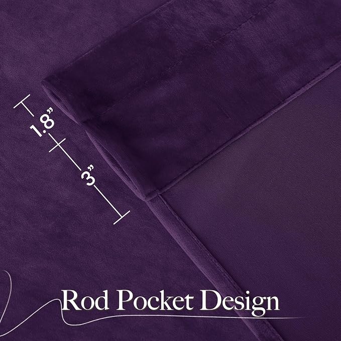 NICETOWN Purple Velvet Curtains 84 inches - Image 8