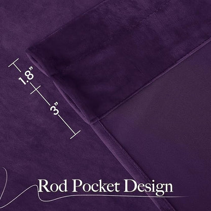 NICETOWN Purple Velvet Curtains 84 inches - Image 8