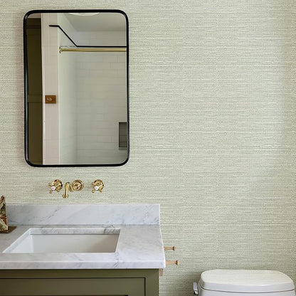 Simon&Siff Textured Grasscloth Peel and Stick Wallpaper 17.7"x118" Neutral Faux - Image 6