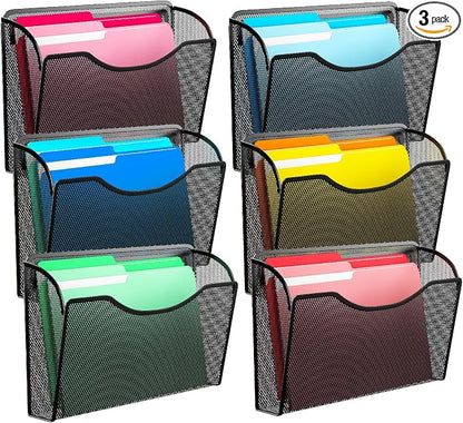MINDEPOT Wall File Organizer, Hanging Wall Mounted File Folder Binder Holder by MINDEPOT