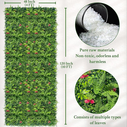 ODTORY Artificial Grass Wall Backdrop Panels Roll: 48X120 in UV-Anti Greenery - Image 2