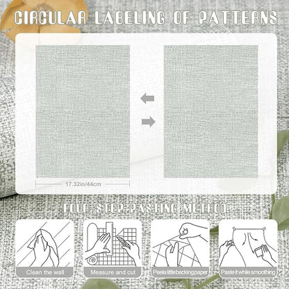 Amiya Grasscloth Grey Wallpaper Peel and Stick Faux Fabric Linen Contact Paper - Image 6