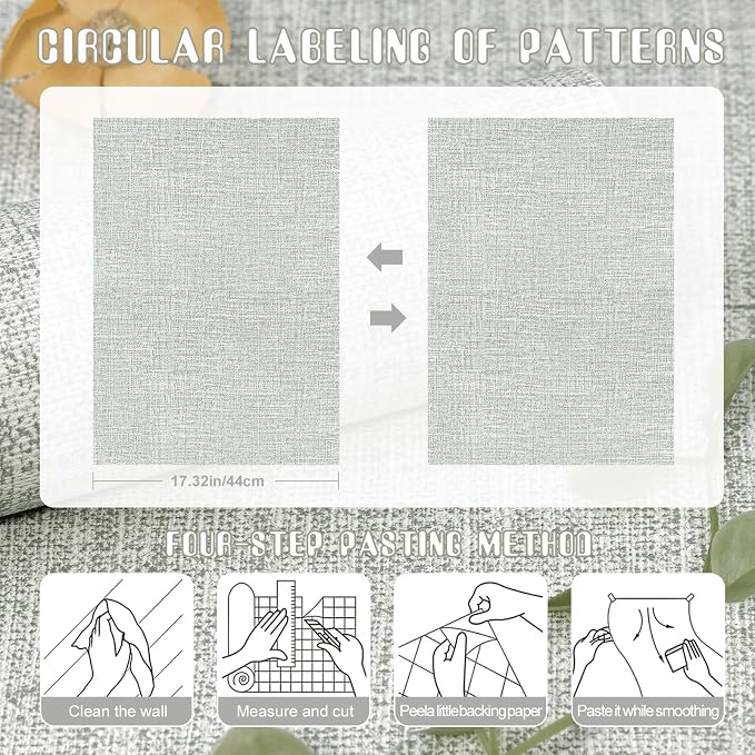 Amiya Grasscloth Grey Wallpaper Peel and Stick Faux Fabric Linen Contact Paper - Image 4