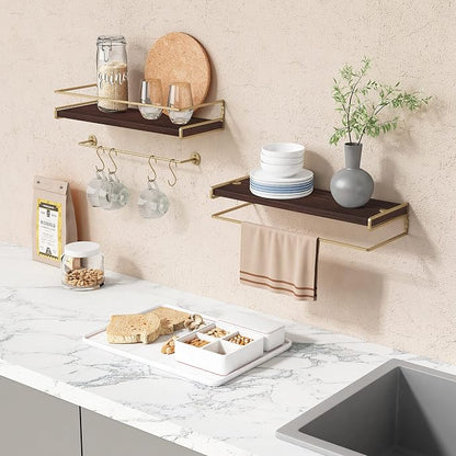 Floating Shelves Bathroom Shelves Over Toilet Set of 2, Bathroom Wall Shelves - Image 2