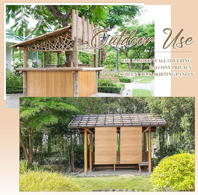 Juexica 2 Pcs Natural Bamboo Wall Panel 36 x 96 Inch Bamboo Covering Renewable - Image 7