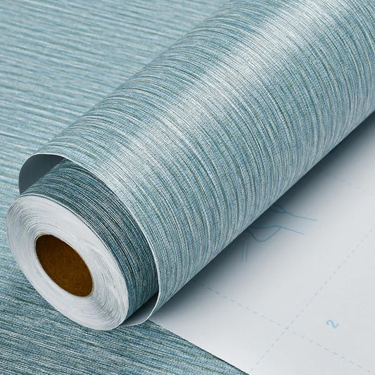 Haimin Grasscloth Wallpaper Peel and Stick 20.9in X 393in Fabric Contact Paper by HaiminHomeDecorWallpaper