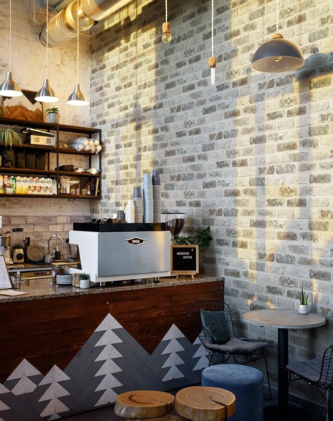 Guvana 17.3"×472.4" Brick Peel and Stick Wallpaper Brown/Grey Contact Paper - Image 4