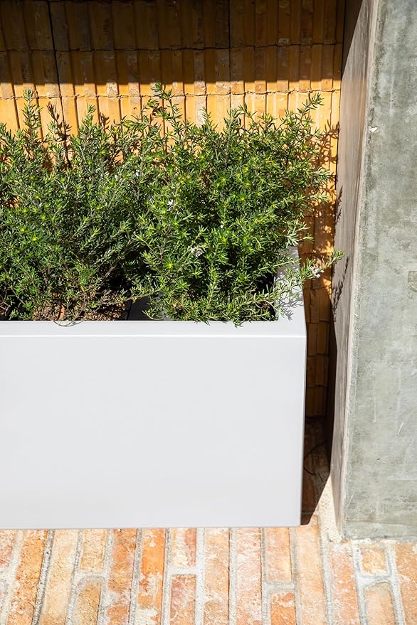 Veradek Block Series Long Box Planter - Large Rectangular Planter for Indoor or Outdoor Patio/Porch | Durable All-Weather Use with Drainage Holes | Modern Décor for Tall Plants, Flowers or Shrubs