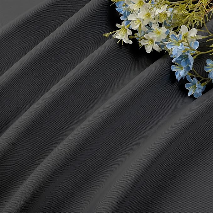 CUCRAF Dark Grey Blackout Curtains 96 inch Length 2 Panels Set, Rod Pocket Room - Image 7