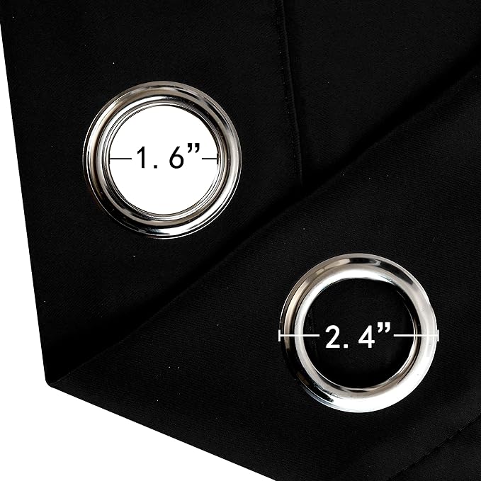 LEMOMO Black Thermal Blackout Curtains/52 x 95 Inch/Set of 2 Panels Room - Image 6