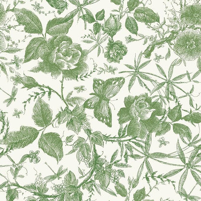 JiffDiff Floral Vintage Wallpaper Peel and Stick，Green Rose Wallpaper Removable - Image 7