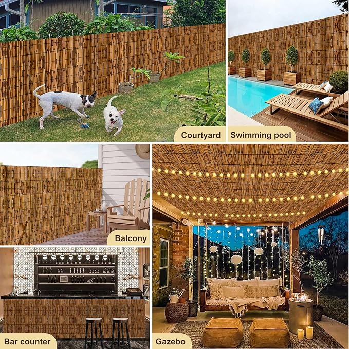 Bamboo Fence, Reed Fencing 4Feet High Bamboo Privacy Screen Outdoor - Image 7