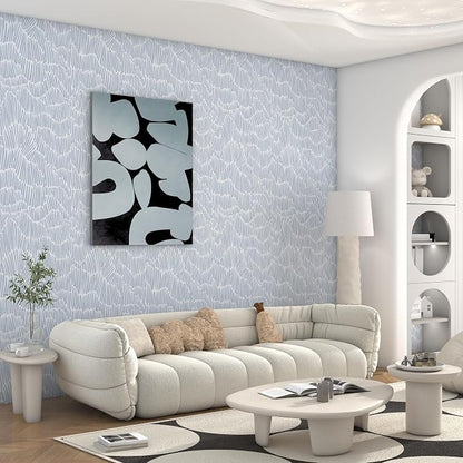 Theper Blue Wallpaper 17.3"×118" Modern Striped Peel and Stick Wallpaper Boho - Image 4