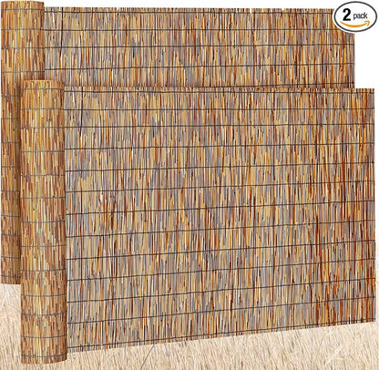 Barydat 2 Pcs 4 x 10 ft Reed Fence Roll, 85% Shade Bamboo Privacy Screen by home
