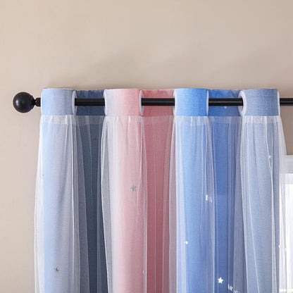 XiDi Curtains for Bedroom Decor, Rainbow PinkGreyBlue-34-45 - Image 2