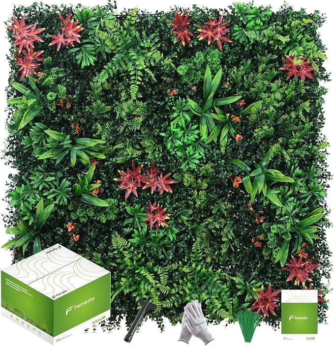 Grass Wall Panels 18 Pack 20"x20", Artificial Hedge Greenery Wall Backdrop by Unknown