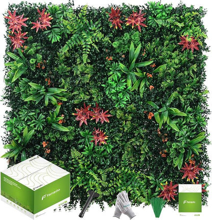 Grass Wall Panels 18 Pack 20"x20", Artificial Hedge Greenery Wall Backdrop by Unknown