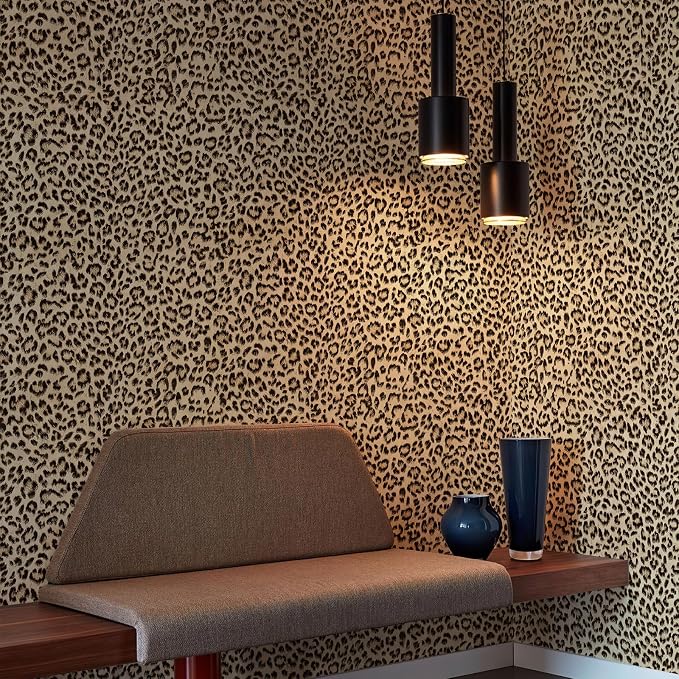 JiffDiff Leopard Print Peel and Stick Wallpaper, Waterproof Removable Self - Image 7