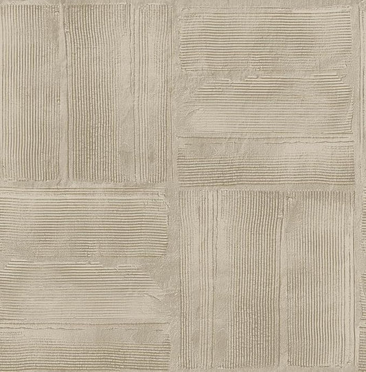 RoomMates Taupe Dimensional Square Plaster Peel and Stick Wallpaper, RMK12681PLW by RoomMates