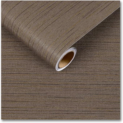 CRE8TIVE Large Size 24"x354" Grasscloth Textured Dark Brown Peel and Stick by CRE8TIVE