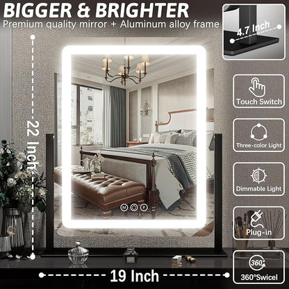 FENNIO Vanity Mirror with Lights 19"x22" - Image 6