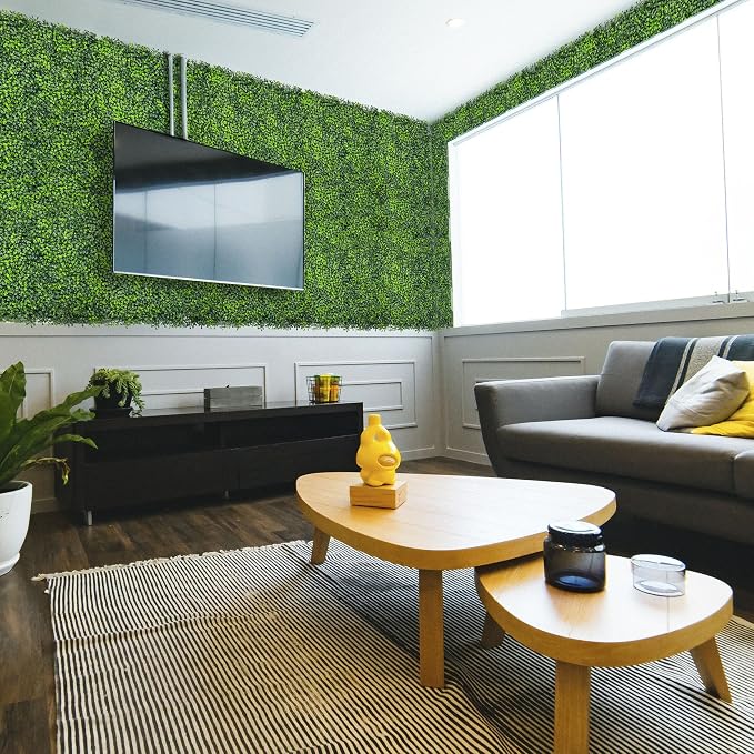 Artificial Boxwood Roll Panels: 60"x 140" UV-Anti Faux Ivy Leaves Grass Wall - Image 7