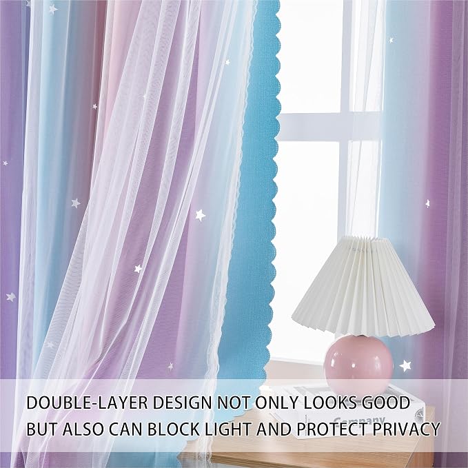 XiDi Blue Curtains for Bedroom - Image 2