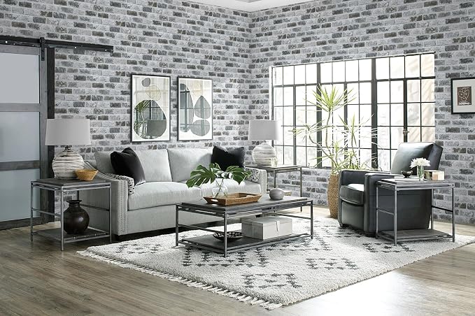 Guvana 17.3"×197" Brick Peel and Stick Wallpaper Grey Brick Contact Paper Self - Image 6